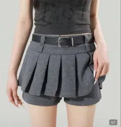 SHEIN インパン付きプリーツスカート グレー