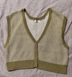 INGNI Vネック ニットベスト M モスグリーン