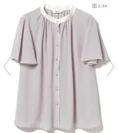 BEAMS HEART ライトグレー ローブラウス