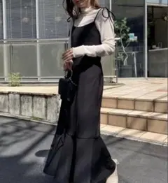 【着丈の調節可能】 肩リボンマーメイドキャミワンピース