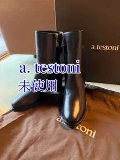 a.testoni 黒 ブーツ 未使用　イタリアのサムネイル