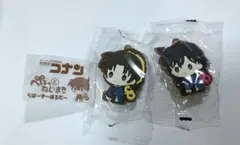 コナン　ぺたっとねじまき　毛利蘭　遠山和葉　カプセルトイ