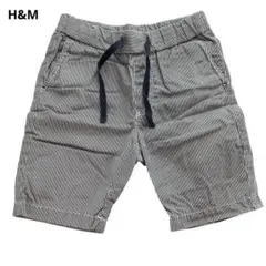 (55)H&M エイチアンドエム　キッズストライプ　ハーフパンツ　110