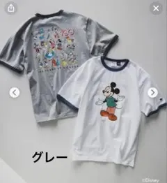 Champion × BEAMS Disney 100th リンガーT グレーのサムネイル