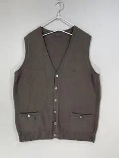 【希少46中古品美品】日本製Papasユーティリティベストカーキベージュ系 希少46中古品美品】日本製Papasユーティリティベストカーキベージュ系