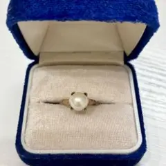 パール 立て爪型 リング 指輪 遺品整理 0108-1
