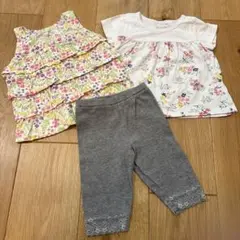 花柄　Tシャツ　レギンス　3点セット