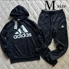 adidas アディダス スウェット 上下セット 黒 ブラック M