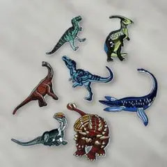 恐竜刺繍ワッペンセット 7種類