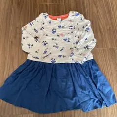 PETIT BATEAU 花柄長袖ワンピース 4ans