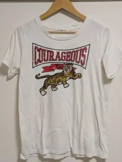 ビンテージ風 タイガー Tシャツ COURAGEOUS 白 XL相当のサムネイル