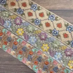 243.インド刺繍 50cm×3本セット