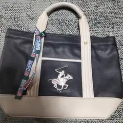 ポロクラブ　ハンドバッグ 黒/グレー