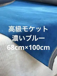 濃いブルー　電車　モケット　68cm×100cm ベルベット生地