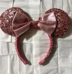 ミニー耳カチューシャ ピンク スパンコール