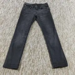 GU スリムフィット ブラック デニムパンツ　28サイズ