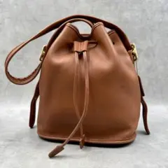 西口修平さん愛用オールドCOACH レザー 巾着型 ショルダーバッグ