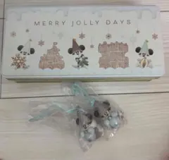 リルリンリン クリスマス ディズニー デザイン缶とストラップセット オーナメント