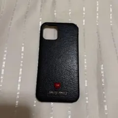 miu miu iPhone12proケース ブラック ハート
