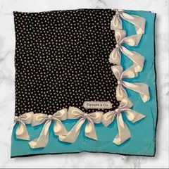 Tiffany&Co. 1986デザイン シルクスカーフ リボン柄