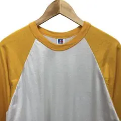 80s USA製 ラッセルアスレチック ラグラン 無地 7分丈 Tシャツ ロンT