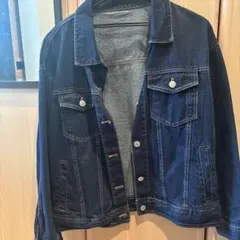 濃紺 デニムジャケット ボタンフロント