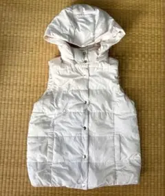GU フード付きホワイトダウンベストサイズS