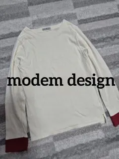 modem design モデムデザイン カットソー　長袖　ボートネックのサムネイル