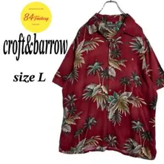 croft&barrow　総柄シャツ　アロハ　かりゆしウェア　レーヨン　メンズL