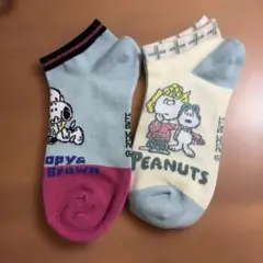 スヌーピー＆ピーナッツキャラクターソックス2足セット