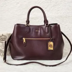 《美品》ローレンラルフローレン レザートートバッグ 2way チャーム 保存袋付のサムネイル