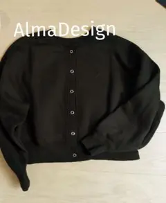 AlmaDesign 黒 スウェット Mスナップボタン