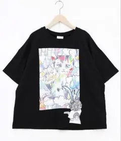 スカラー　scolar 162716：画家スカラーちゃん ネコ柄Tシャツのサムネイル