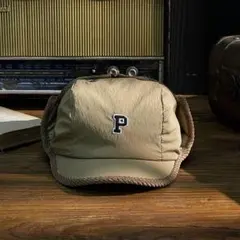 P フライト キャップ ベージュ 帽子 ニット 古着 帽 防寒 ボア パイロット
