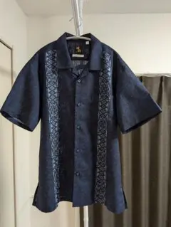 男物大島紬と龍郷柄で台衿付きメンズシャツ M〜L - メルカリ
