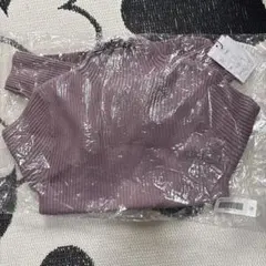 パープル リブニットセーター