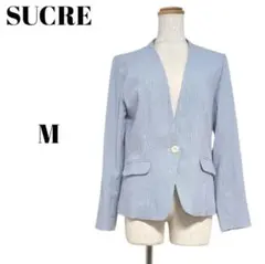 レディース SUCRE ストライプ テーラードジャケット M ブルー系のサムネイル