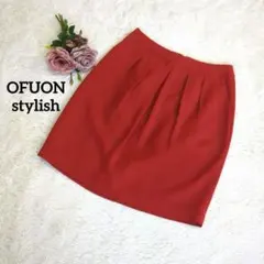 ♥OFUON　朱色ミニタイトスカート　ミニスカート　Ｓ