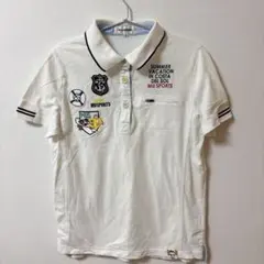 M-U SPORTS 刺繍ロゴ付きホワイトポロシャツ