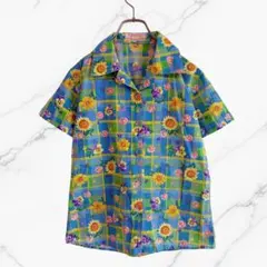 ココルルシャツブラウス総柄デザイン花柄チェック平成レトロポップヴィンテージ古着のサムネイル
