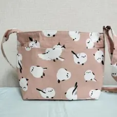 シマエナガ柄　ショルダーバッグ　ワンショルダーバッグ　斜め掛けハンドメイド