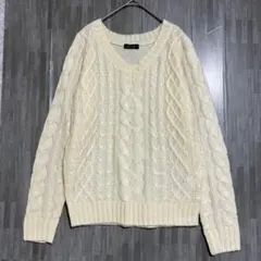 グリーム　ケーブル編みニット　【美品】　アイボリー　M