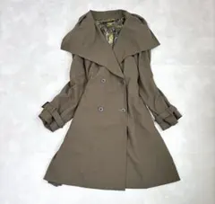 vintage ウール100%ロングコート トレンチ クラシカル エレガンス 