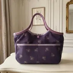 ハンドメイド ハワイアンキルト バンブーハンドル グラニーバッグ