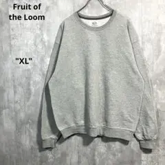 フルーツオブザルームXLスウェット杢グレー古着ヘザーグレーブランク無地ソリッド