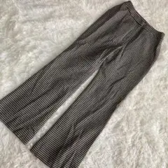 LANVIN 千鳥柄パンツ ベージュ 36 キレイめ オシャレ 大人 総柄