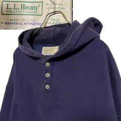 【雰囲気系】USA製ラッセルL.L.BEANダブルネームヘンリーネックパーカー