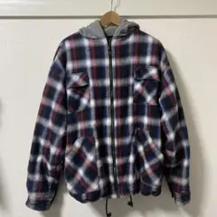 ArcticWear チェック柄ジップアップパーカー シェルパ裏地