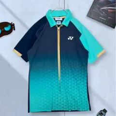 《YONEX》 ポロシャツ ネイビー/ターコイズ VERYCOOL 日本製 化繊