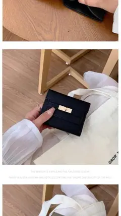 三つ折り財布 コンパクトウォレット ゴールド金具